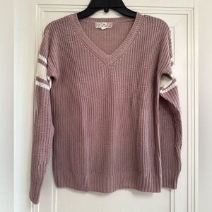 Pink Republic V-Neck Sweater in Dusty Pink - Size XS